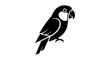 Fototapeta premium Black Silhouette of a Parrot Bird Icon Vector