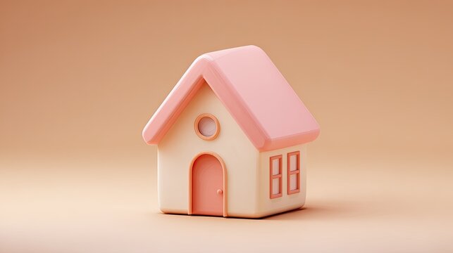 Cute, pastel-toned house 3D model