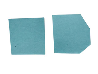 Fototapeta premium Two simple blue geometric shapes with a rough paper texture for creative graphic design projects isolated on transparent background