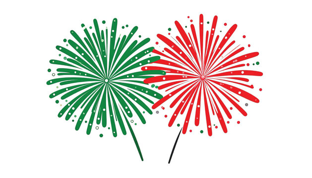 Colorful Fireworks Explosions in Air.