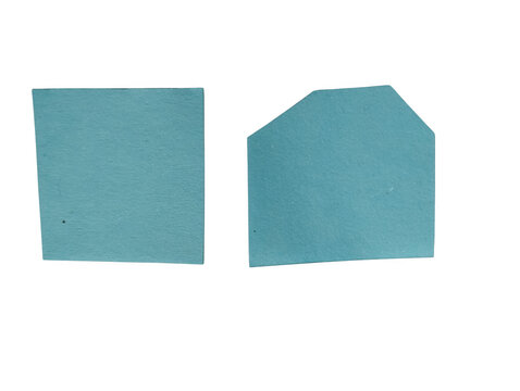 Two simple blue geometric shapes with rough edges for creative design projects and digital layouts isolated on transparent background