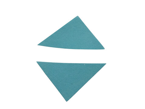 Two simple blue triangle shapes pointing up and down for interface design and digital navigation icons isolated on transparent background