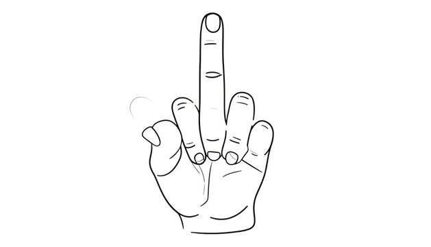 Hand giving the finger gesture.