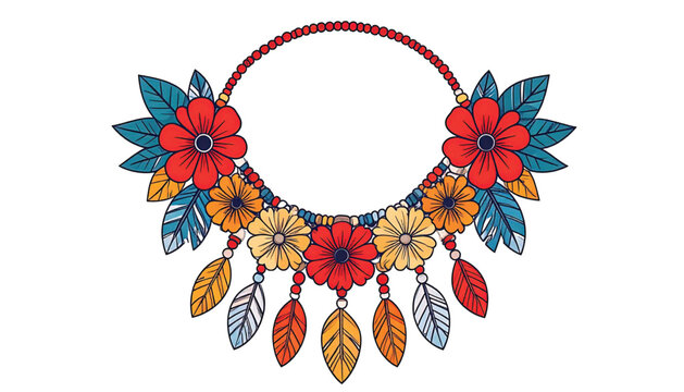 Colorful floral jewelry necklace accessory.