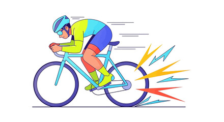 Fototapeta premium Cyclist Racing Bicycle Speed Motion Graphic