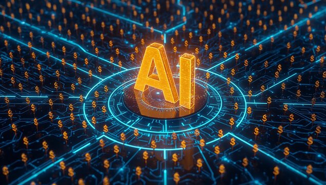 Generative AI visualizes digital data with vibrant neon elements