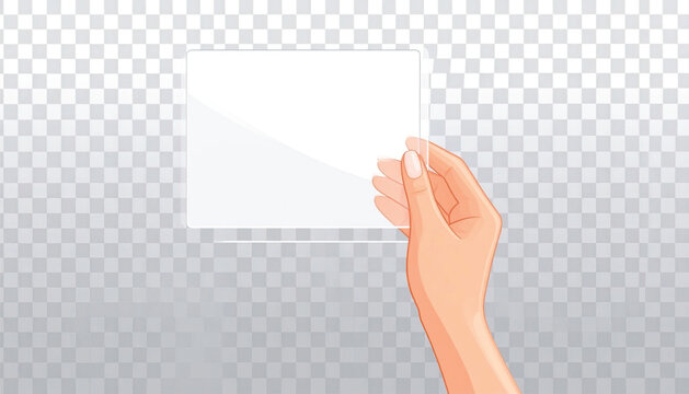 Hand holding white card closeup.