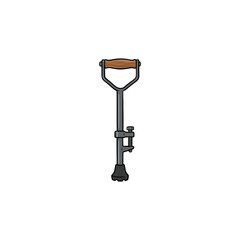 Naklejka premium Heavy Duty Steel Tamping Lever With Wooden Handle Adjustable Foot And Robust Construction Vector Illustration