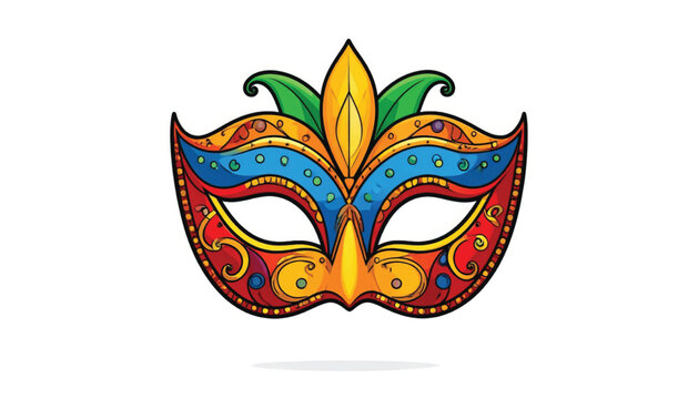 Colorful Mardi Gras Venetian Mask Design.