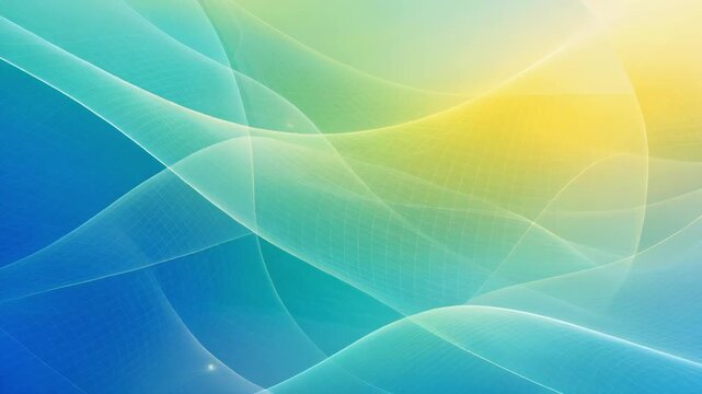 Abstract digital background with flowing blue, green, and yellow waves