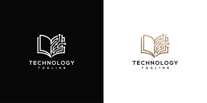 Modern Book Technology Logo Design