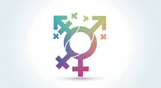 LGBTQ+ symbol of gender equality and diversity.