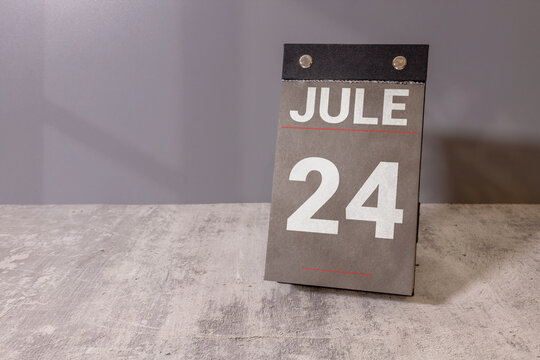 Jule 23 Calendar Date on Desk Monthly Planning, Deadline and Schedule Concept