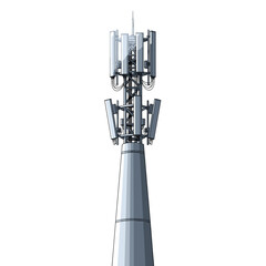 Naklejka premium High Angle View of a Modern White 5G Tower
