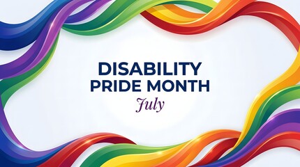 Fototapeta premium Disability pride month july awareness ribbon graphic