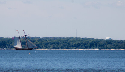 sailing ship in the harbor © Jason