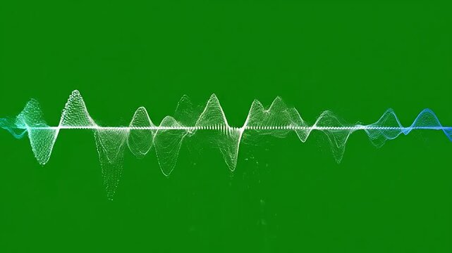 Digital audio sound wave visualization on a green background