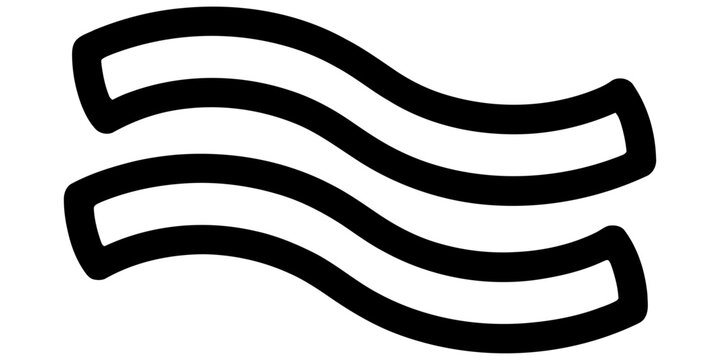 Black and white wavy lines icon representing approximate or equal symbol Vector, illustration