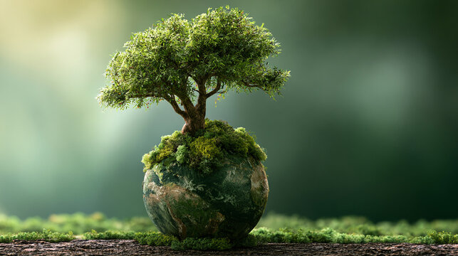 Nature and Biodiversity Conservation Concept for Earth Day, Sustainable Environment and Wildlife Protection Illustration on White Background