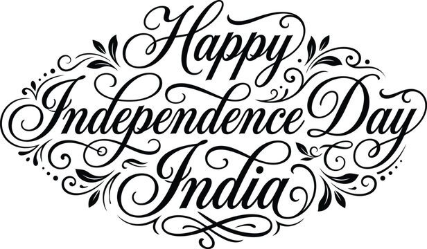 Happy independence day india calligraphy design for celebrations