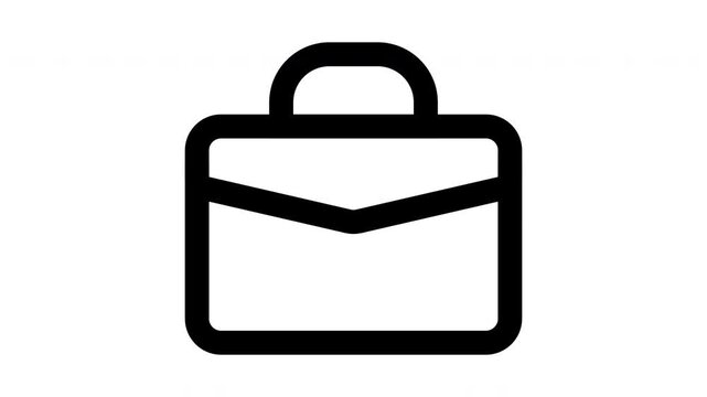 briefcase animated Line Icons Premium 4K, Modern Minimal Outline Motion Graphics Collection