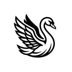Fototapeta premium Elegant Black Swan Logo Icon Vector Art