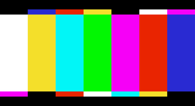 Vintage Television Color Bars Test Screen Background. Illustration Vector