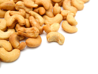 Fototapeta premium Cashew nuts on white background 