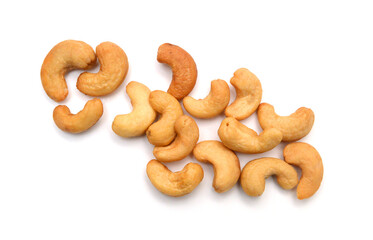Fototapeta premium Cashew nuts on white background 