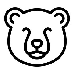 Minimalist Outline Handdrawn Bear Face Symbol Illustration Icon © Robet