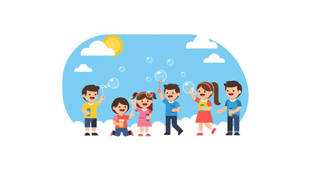 Fototapeta premium Diverse group of happy children.