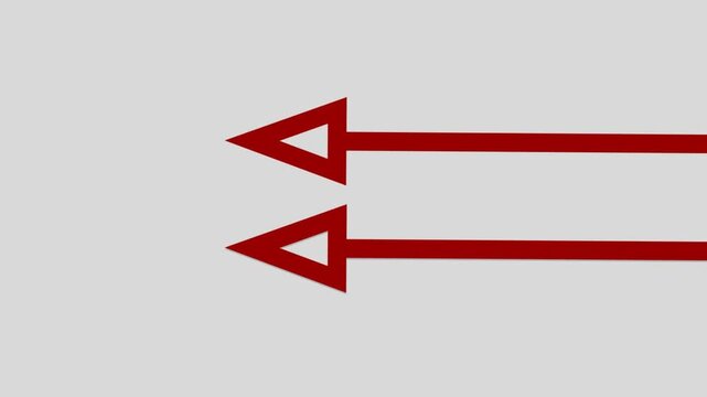 Two red arrows pointing to the left on a light grey background