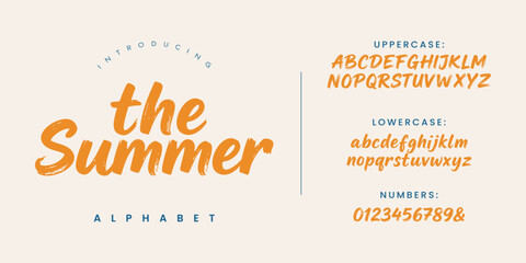 Fototapeta premium The Summer warm summer vibe dry brush script font for tropical and lifestyle design projects