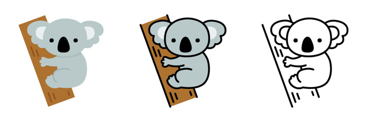 コアラのイラストセット ポップでかわいい動物 © nyaramero