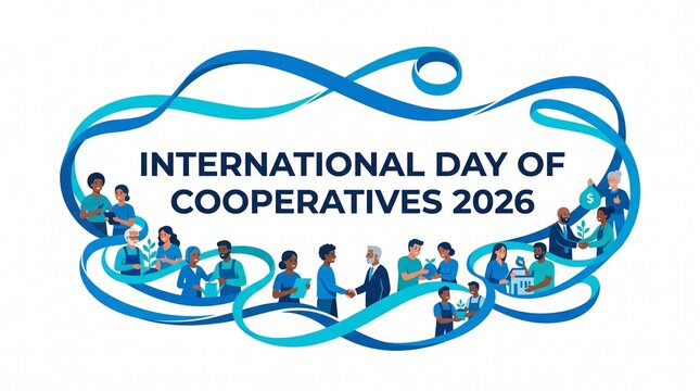Diverse group of people collaborating for international day of cooperatives
