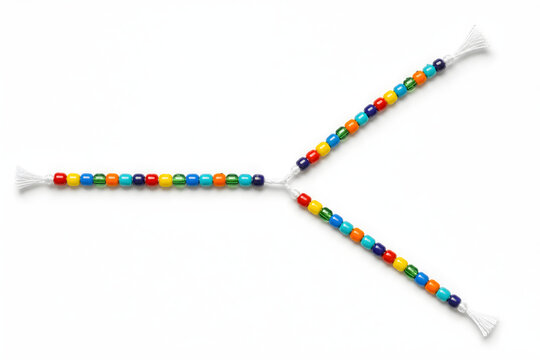 Replication makes two copies, one beaded strand splitting at a y-junction into two identical beaded strands