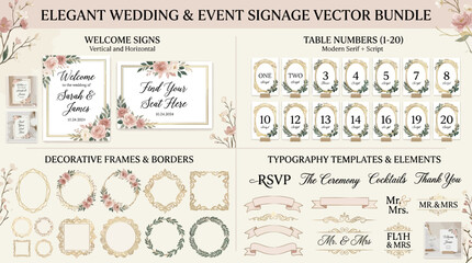 Fototapeta premium Vintage postage stamp set retro vector design with passport visa certificate business document frames border illustration travel immigration ticket label paper pattern