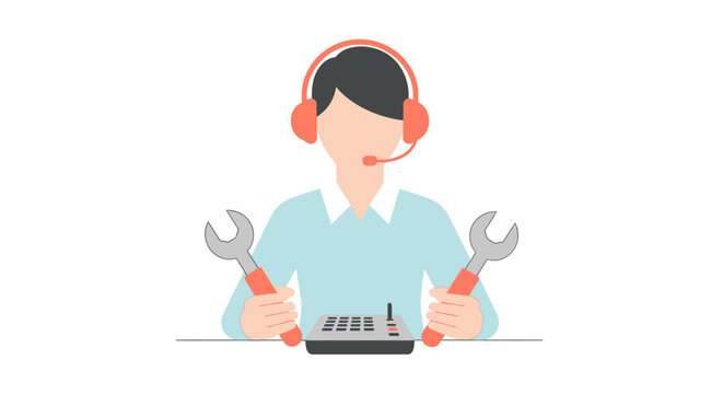 Man with headphones and tools.