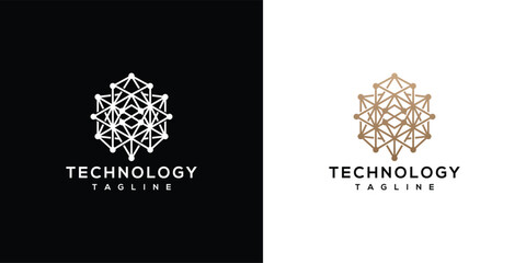 Fototapeta premium Geometric Abstract Network Logo Design