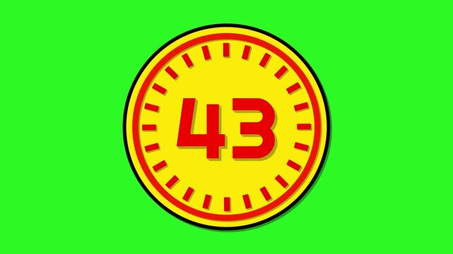 Number 43 with circular animation on green screen background. 43 days to go. 43 days left