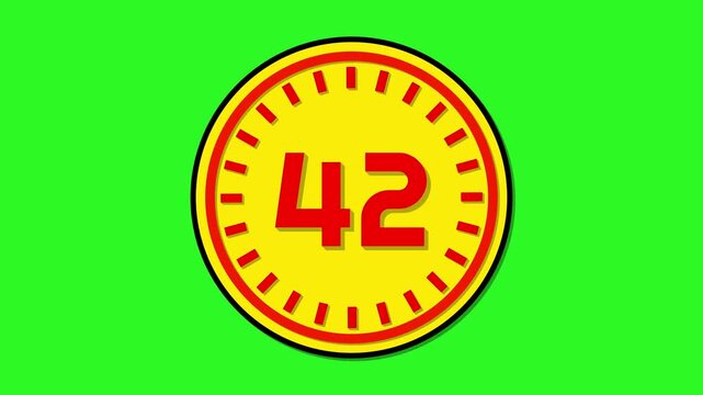 Number 42 with circular animation on green screen background. 42 days to go. 42 days left