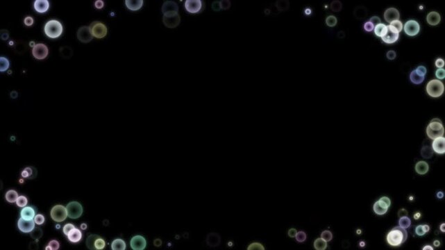 虹のパーティクルが画面を縁取るおしゃれなループ背景