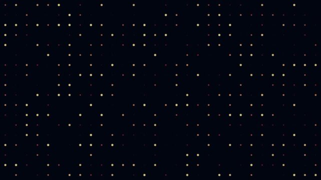 Glowing dots on black background, Quantum field visualization
