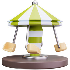 Small Swing Ride Carousel 3D Illustrations © Barudak Lier