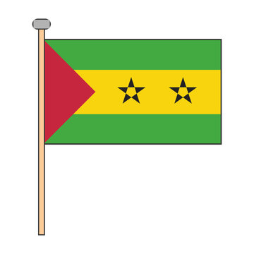  Sao Tome and Pr&iacute;ncipe Flag Pole Design