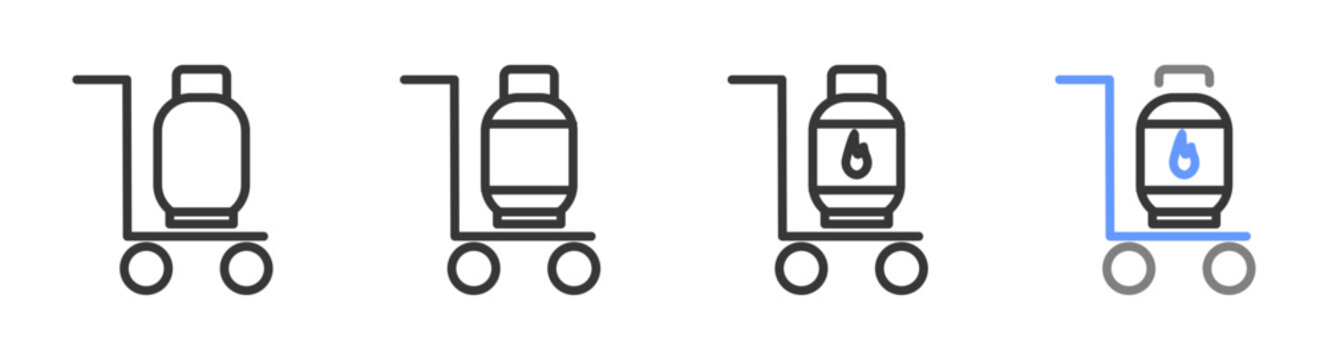 The Ultimate carrier Styles with Variations Line of icon set vector illustration