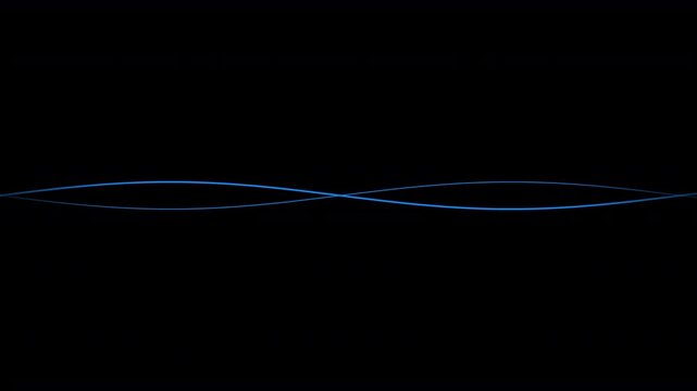 Blue Wavy Lines Crossing on Transparent Background, Looping Animation