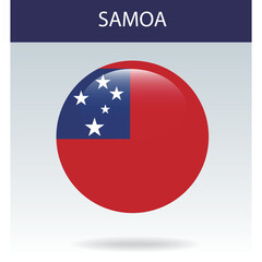 Obraz premium Flag of Samoa in a football match, Vector National Flag for Sports Events, International Competitions and Travel Promotion Design
