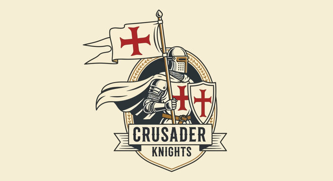 Crusader Knights Medieval Knight Emblem.