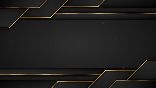 Asymmetrical Angular Black Gold Tech Frame Particles Awards Trailer Titles Cinematic Openers Intro Luxury Background Loop